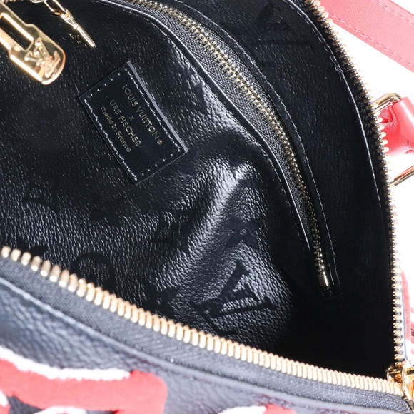 Louis Vuitton x Urs Fischer Limited Black & Red Tufted Monogram Canvas Speedy 25 - Picture 7 of 7